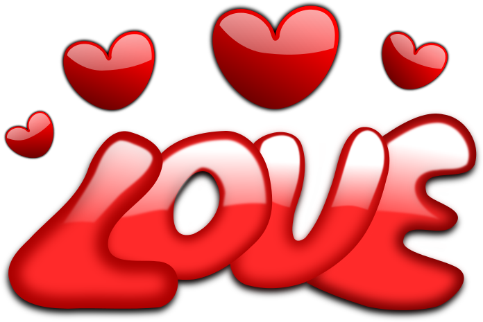 love word n hearts
