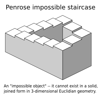 Penrose impossible staircase label