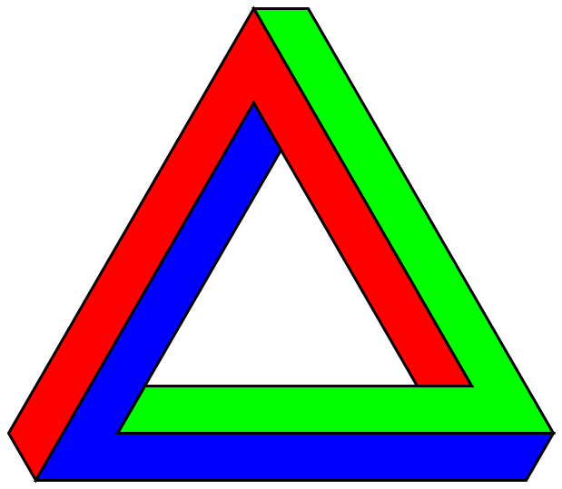 Penrose triangle bright