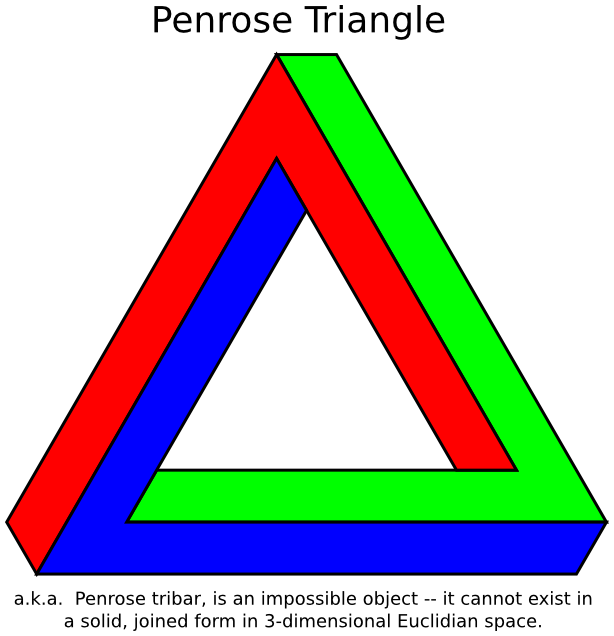 Penrose triangle bright label