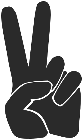 peace hand silhouette