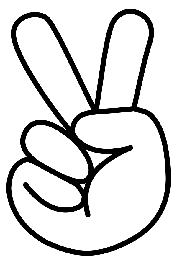 peace sign hand rounded