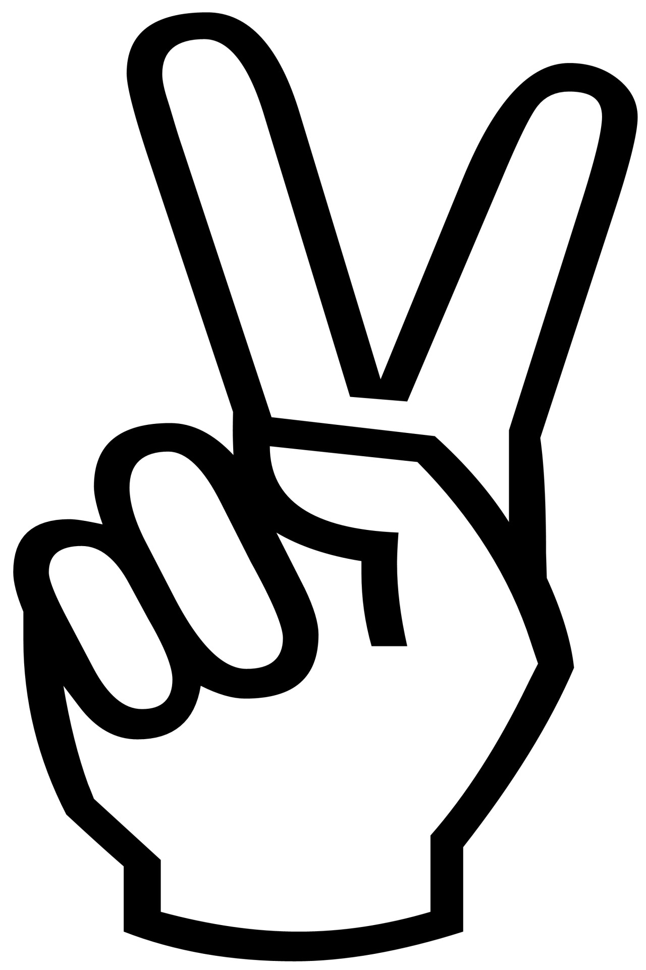 peace sign hand vector