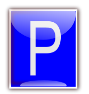 glossy parking sign