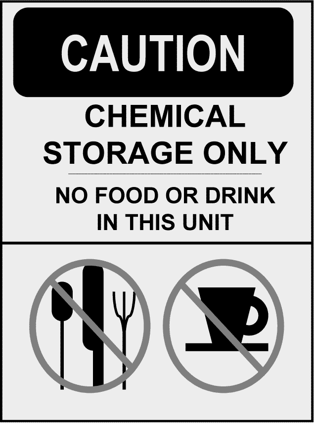 caution sign no food or drink