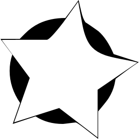 5 point star w black background