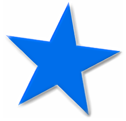 basic 5 point blue star beveled