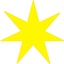 7 pointed star yellow