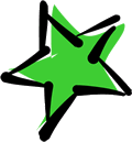 Star hand color green