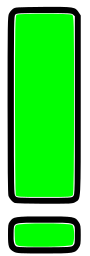 exclamation outline green