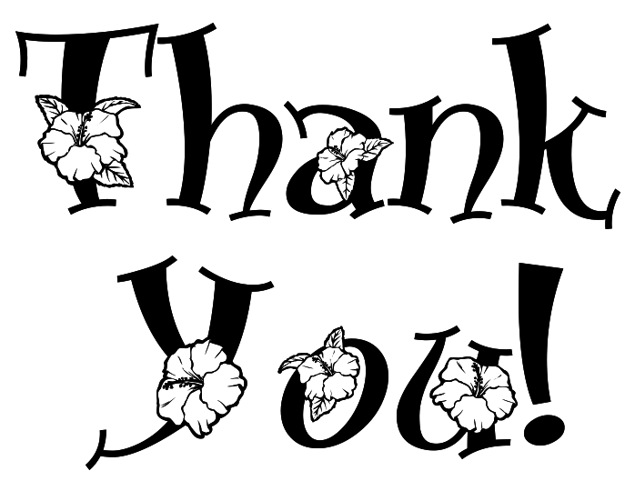 Thank You note floral BW