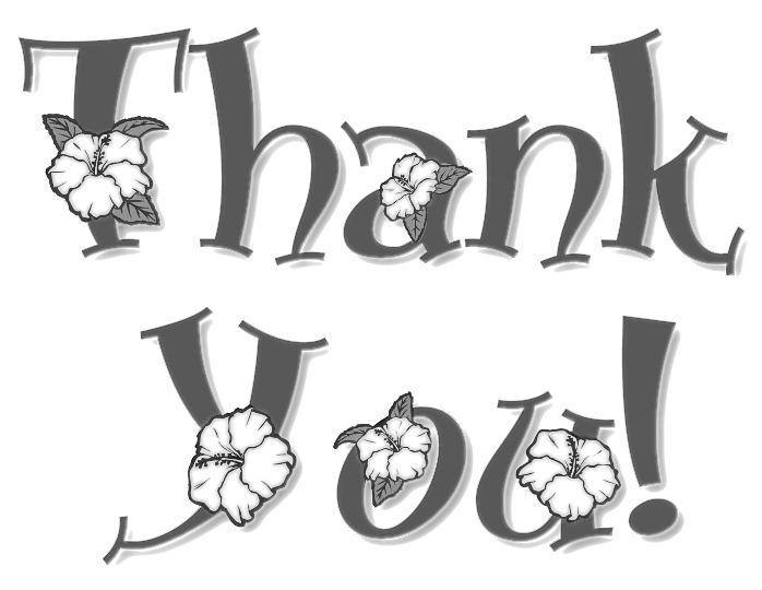 Thank You note floral gray