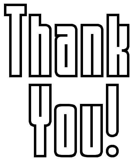 Thank You note outline tall