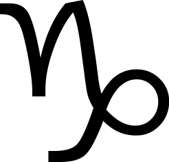 Zodiac symbol Capricorn BW