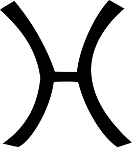 zodiac symbol Pisces BW
