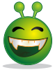 smiley green alien