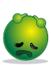 smiley green alien depressed