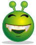 smiley green alien doof