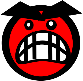 smiley red mad
