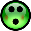 glossy smiley green embarrassed