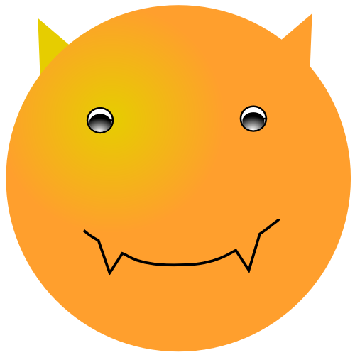 orange smiley devil
