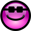 glossy smiley pink glasses