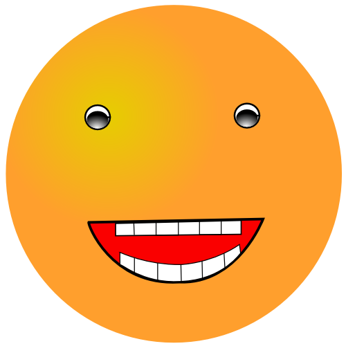 orange smiley toothy smile