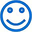 smiley face simple blue small