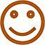 smiley face simple brown small