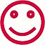 smiley face simple red small