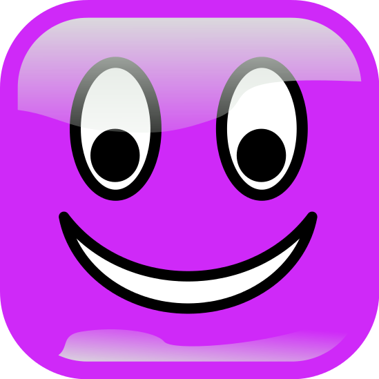 smiley button purple