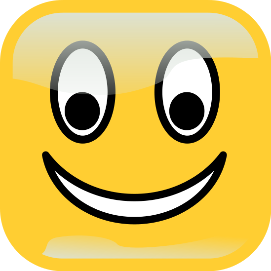 smiley button yellow