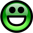 glossy smiley green smile
