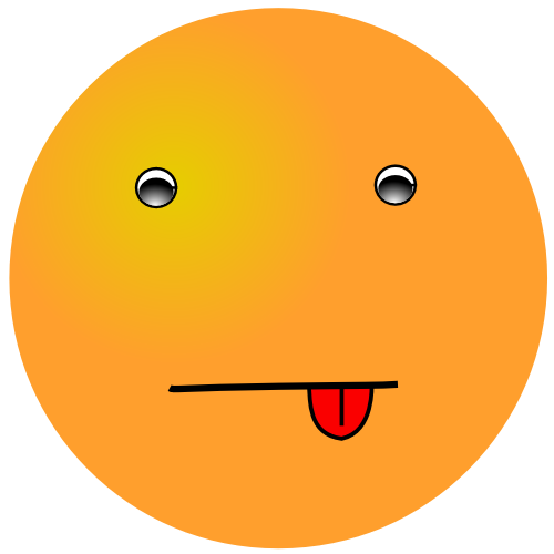 orange smiley tongue hanging