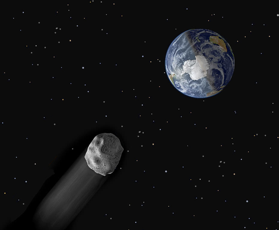 Asteroid DA14 with trail