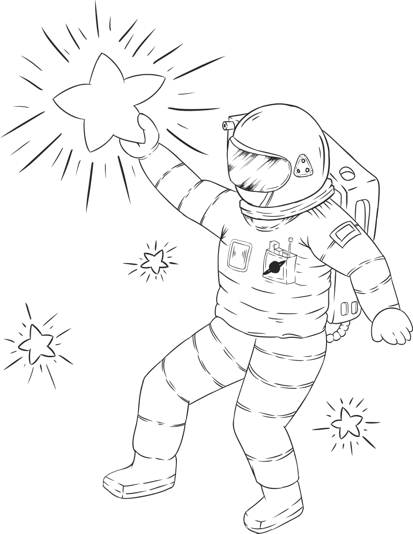 astronaut lineart