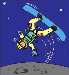 astronaut snowboard