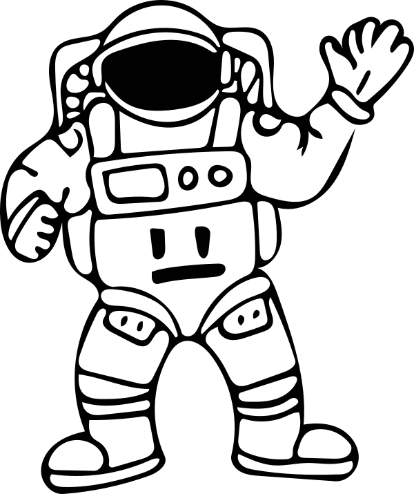 waving astronaut BW