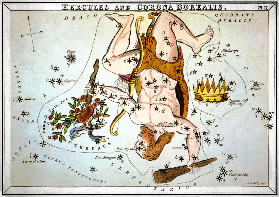 constellation Hercules and Corona Borealis