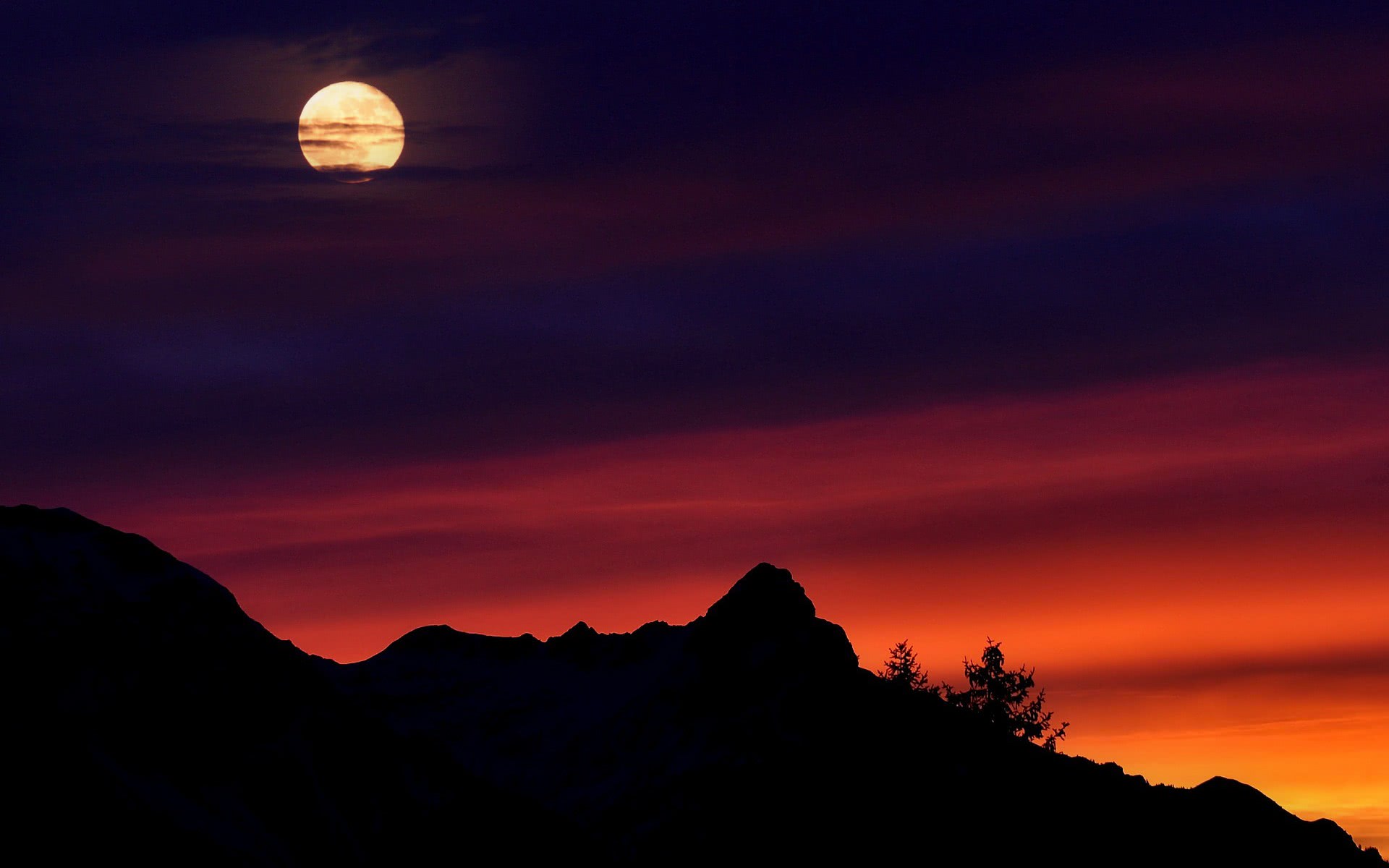 sunset moon