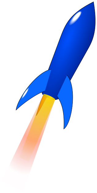 launching rocket blue