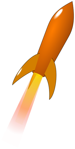 launching rocket orange