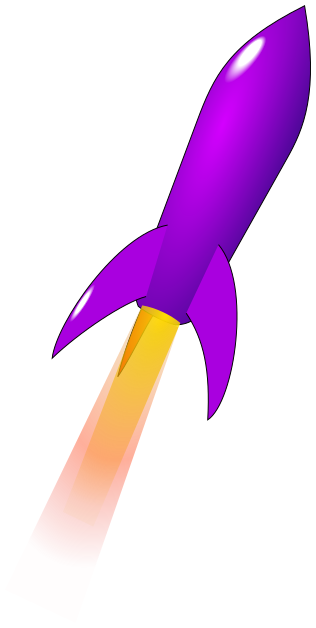launching rocket purple