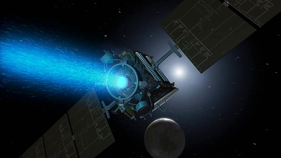 Dawn spacecraft ion propulsion
