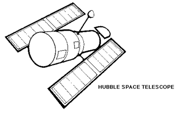 Hubble space telescope BW