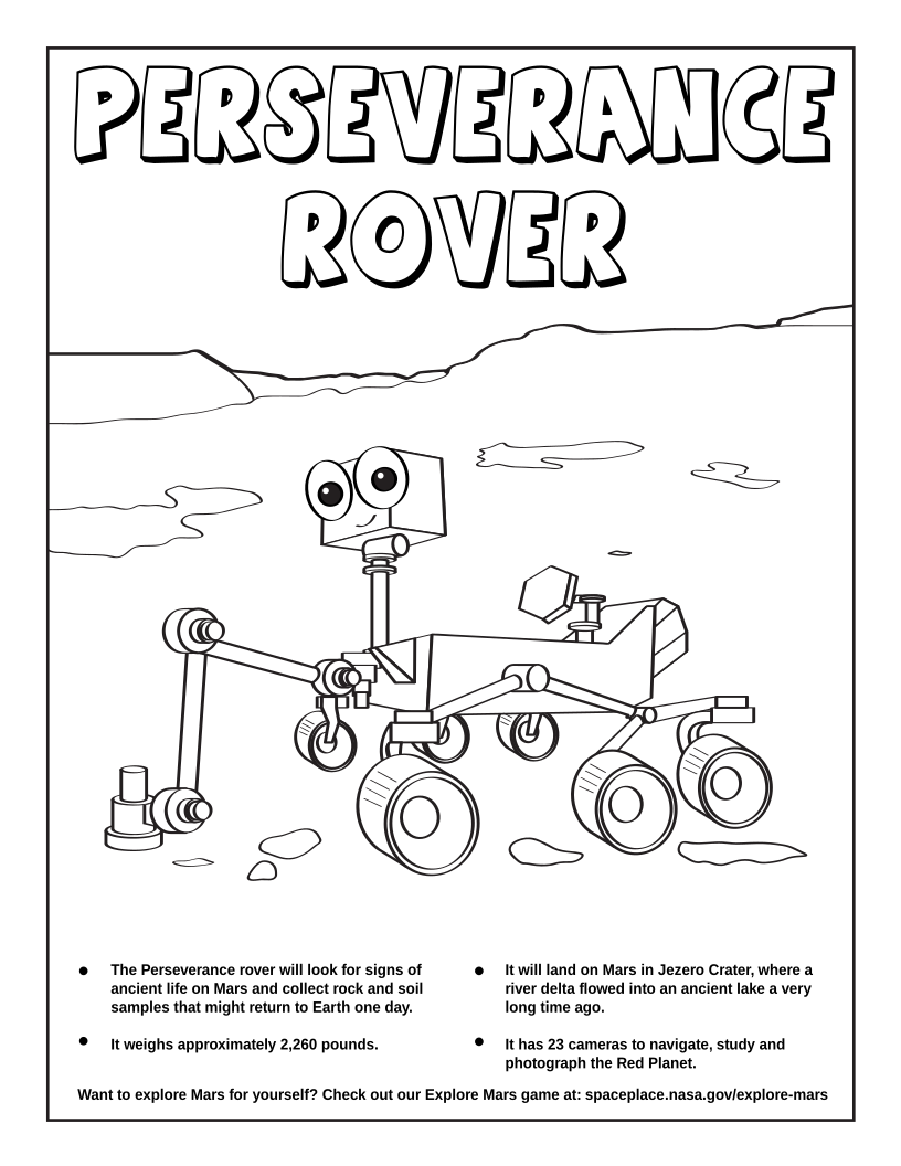 Perseverance coloring page