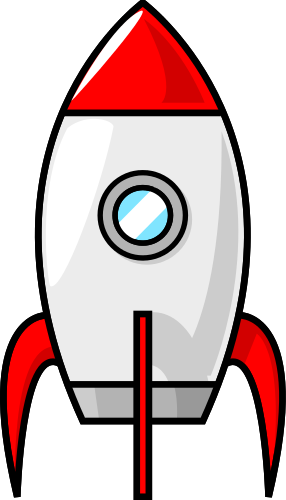 cartoon moon rocket