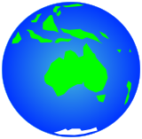 earth globe Australia
