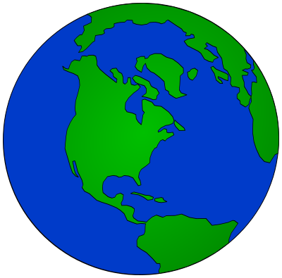 Earth globe N America