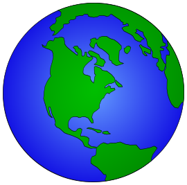 Earth globe lighted